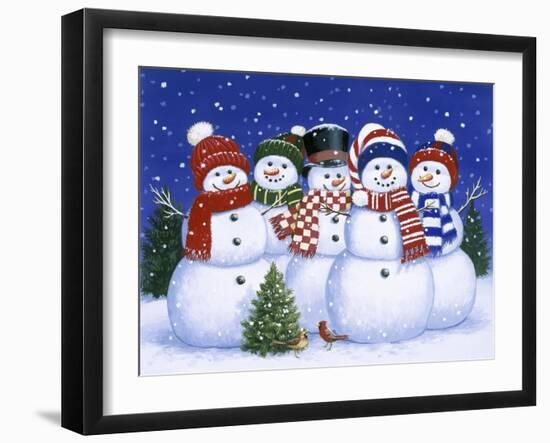 Five Snowmen-William Vanderdasson-Framed Giclee Print