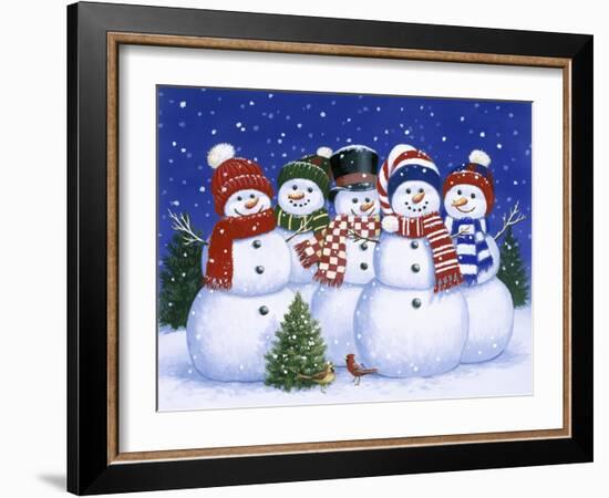 Five Snowmen-William Vanderdasson-Framed Giclee Print