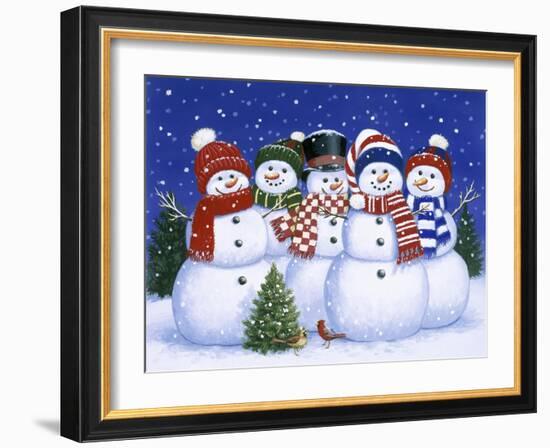 Five Snowmen-William Vanderdasson-Framed Giclee Print