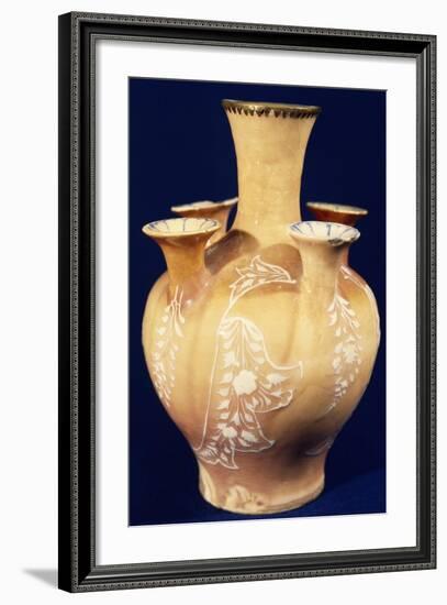 Five Spouts Vase, Islamic Ceramics, Iran, Persian Civilization, Safavid Dynasty, 16th Century-null-Framed Giclee Print