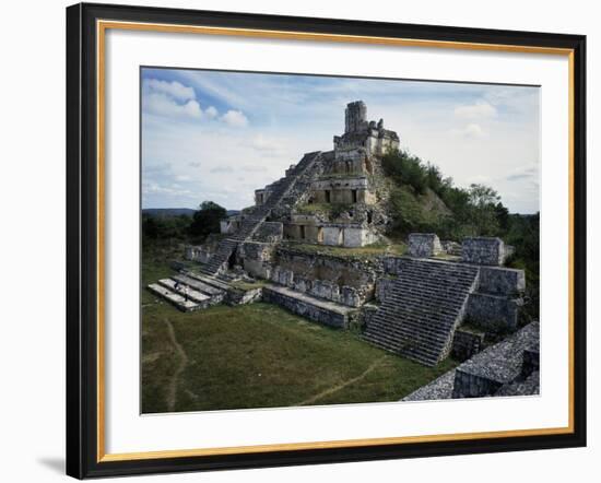 Five-Storey Building, Edzna, Campeche, Mexico. Mayan Civilization-null-Framed Giclee Print