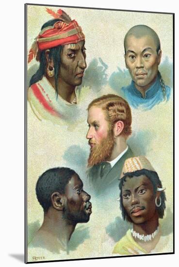 Five Types of the Human Race, Late 19th Century-null-Mounted Giclee Print