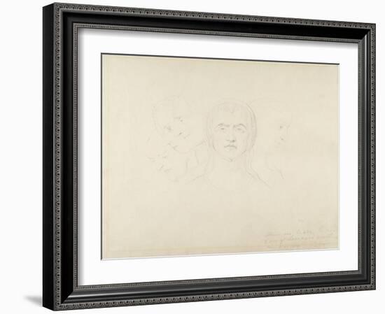 Five Visionary Heads of Women, C.1820-William Blake-Framed Giclee Print