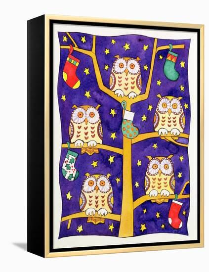 Five Wise Owls-Cathy Baxter-Framed Premier Image Canvas