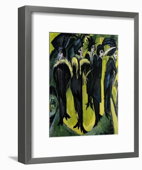 Five Women on the Stage-Ernst Ludwig Kirchner-Framed Art Print