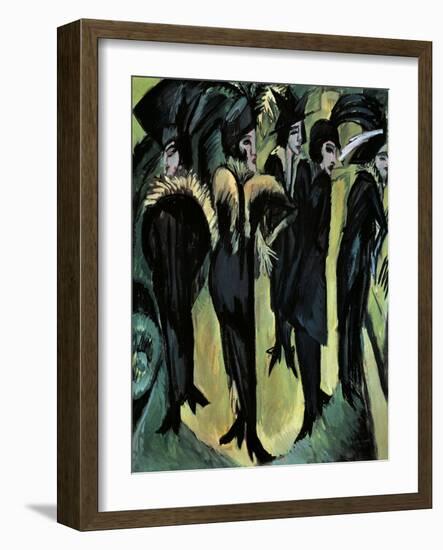 Five Women on the Street-Ernst Ludwig Kirchner-Framed Premium Giclee Print