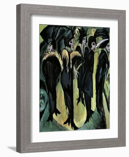 Five Women on the Street-Ernst Ludwig Kirchner-Framed Giclee Print