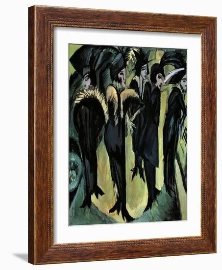 Five Women on the Street-Ernst Ludwig Kirchner-Framed Giclee Print