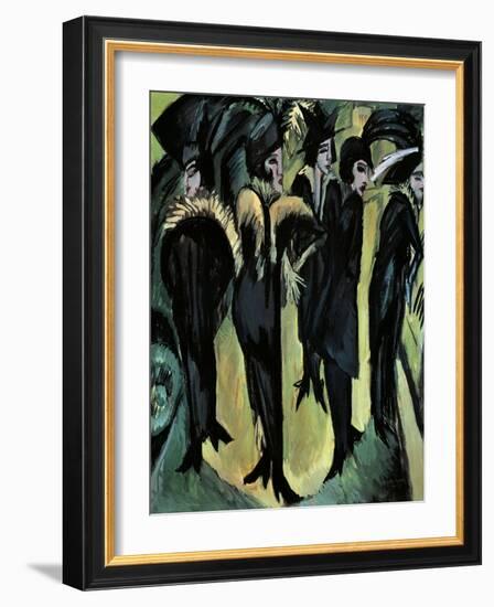 Five Women on the Street-Ernst Ludwig Kirchner-Framed Giclee Print