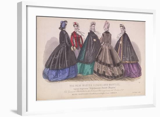 Five Women Wearing the Latest Winter Fashions, 1863-null-Framed Giclee Print