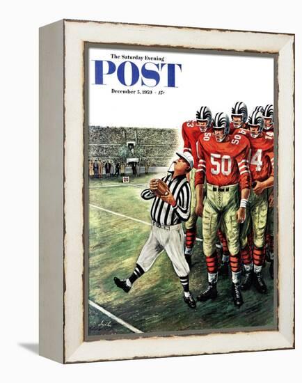 "Five Yard Penalty" Saturday Evening Post Cover, December 5, 1959-Constantin Alajalov-Framed Premier Image Canvas