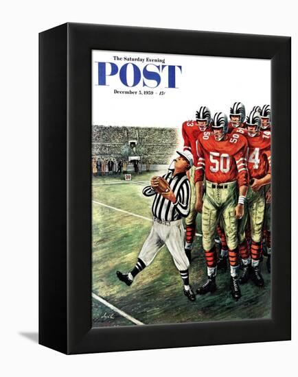 "Five Yard Penalty" Saturday Evening Post Cover, December 5, 1959-Constantin Alajalov-Framed Premier Image Canvas