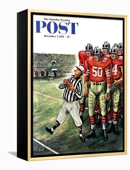 "Five Yard Penalty" Saturday Evening Post Cover, December 5, 1959-Constantin Alajalov-Framed Premier Image Canvas