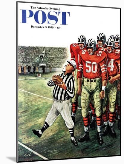 "Five Yard Penalty" Saturday Evening Post Cover, December 5, 1959-Constantin Alajalov-Mounted Giclee Print