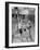 Five Young Boys Wearing Gym Clothes and Playing a Game of Basketball in the School Gym-null-Framed Photographic Print