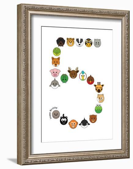 Five-null-Framed Art Print