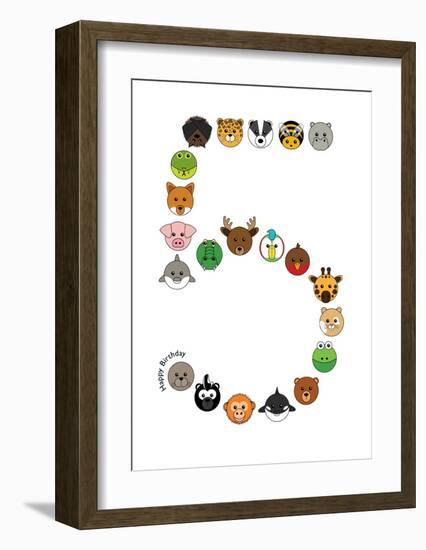 Five-null-Framed Art Print