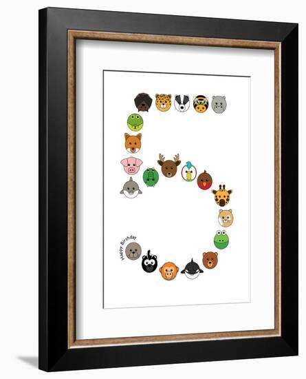 Five-null-Framed Giclee Print