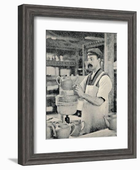 'Fixing Spout on a Teapot', c1917-Unknown-Framed Photographic Print