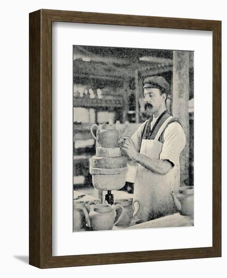 'Fixing Spout on a Teapot', c1917-Unknown-Framed Photographic Print