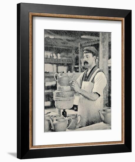 'Fixing Spout on a Teapot', c1917-Unknown-Framed Photographic Print