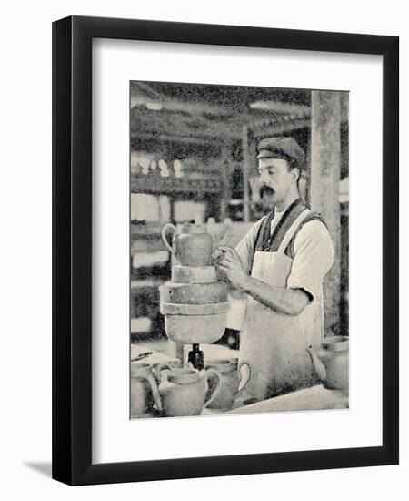 'Fixing Spout on a Teapot', c1917-Unknown-Framed Photographic Print