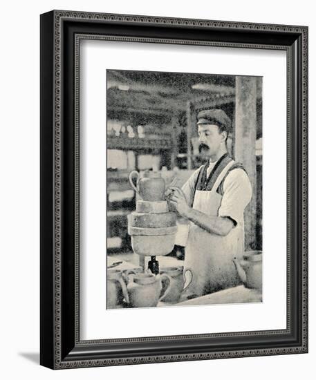 'Fixing Spout on a Teapot', c1917-Unknown-Framed Photographic Print