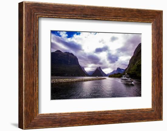 Fjords, Fjordlands National Park, UNESCO World Heritage Site, South Island, New Zealand, Pacific-Laura Grier-Framed Photographic Print