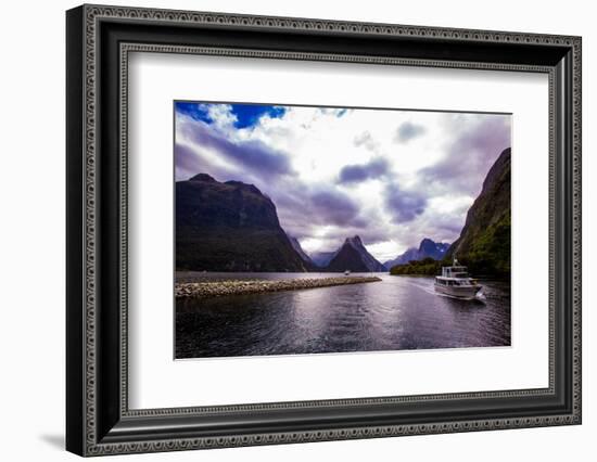 Fjords, Fjordlands National Park, UNESCO World Heritage Site, South Island, New Zealand, Pacific-Laura Grier-Framed Photographic Print