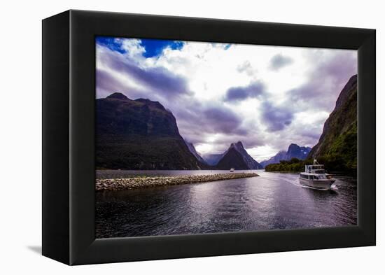 Fjords, Fjordlands National Park, UNESCO World Heritage Site, South Island, New Zealand, Pacific-Laura Grier-Framed Premier Image Canvas