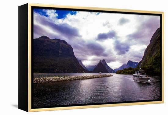 Fjords, Fjordlands National Park, UNESCO World Heritage Site, South Island, New Zealand, Pacific-Laura Grier-Framed Premier Image Canvas