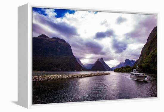 Fjords, Fjordlands National Park, UNESCO World Heritage Site, South Island, New Zealand, Pacific-Laura Grier-Framed Premier Image Canvas
