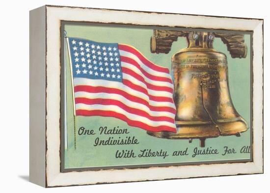 Flag and Liberty Bell-null-Framed Stretched Canvas