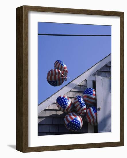 Flag Balloons Flying Out of a Small Door-Gary D^ Ercole-Framed Photographic Print
