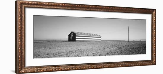 Flag Barn Along Highway 41, Fresno, California, USA-null-Framed Photographic Print