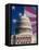 Flag Behind U.S. Capitol-Joseph Sohm-Framed Premier Image Canvas