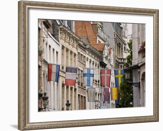 Flag, Brussels, Belgium-William Sutton-Framed Photographic Print