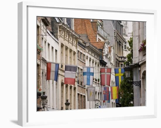 Flag, Brussels, Belgium-William Sutton-Framed Photographic Print