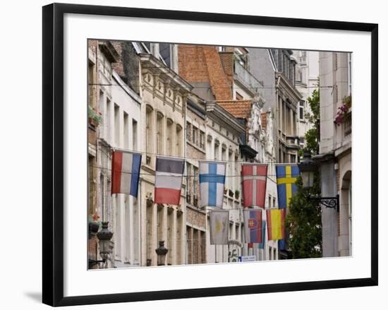 Flag, Brussels, Belgium-William Sutton-Framed Photographic Print