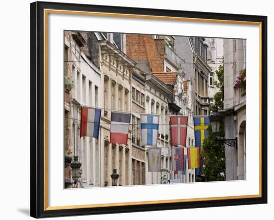 Flag, Brussels, Belgium-William Sutton-Framed Photographic Print