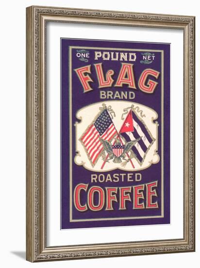 Flag Coffee Label-null-Framed Art Print