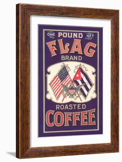 Flag Coffee Label-null-Framed Art Print