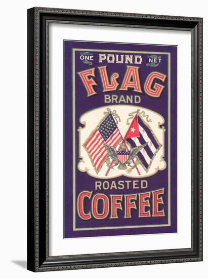 Flag Coffee Label-null-Framed Art Print