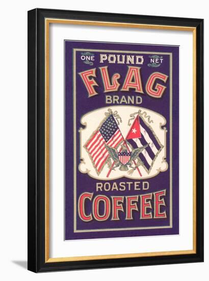 Flag Coffee Label-null-Framed Art Print