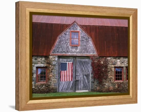 Flag Hanging on Barn Door-Owaki - Kulla-Framed Premier Image Canvas