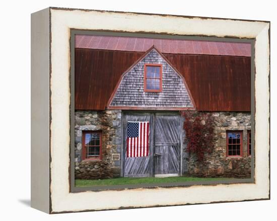 Flag Hanging on Barn Door-Owaki - Kulla-Framed Premier Image Canvas