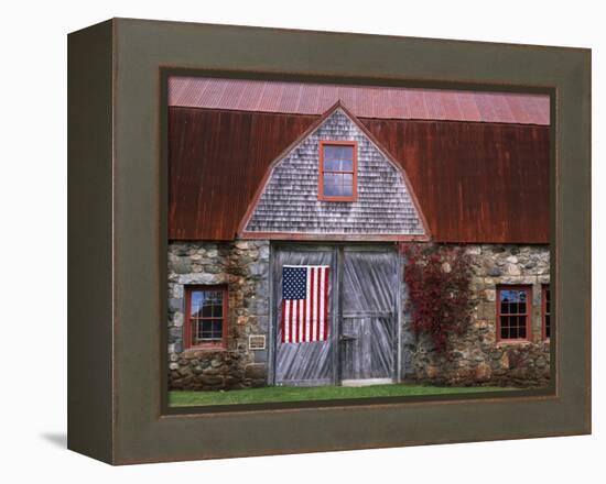 Flag Hanging on Barn Door-Owaki - Kulla-Framed Premier Image Canvas