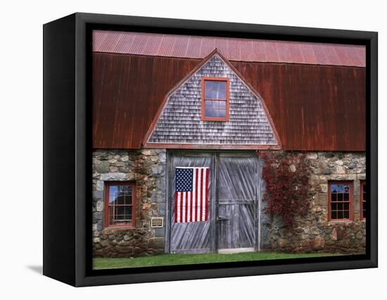 Flag Hanging on Barn Door-Owaki - Kulla-Framed Premier Image Canvas