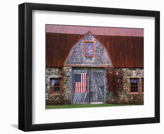 Flag Hanging on Barn Door-Owaki - Kulla-Framed Premium Photographic Print