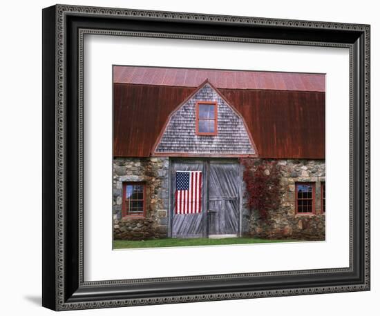 Flag Hanging on Barn Door-Owaki - Kulla-Framed Premium Photographic Print